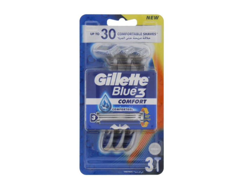 Gillette Blue 3 Disposable Razors with Aloe Lubricating Strip