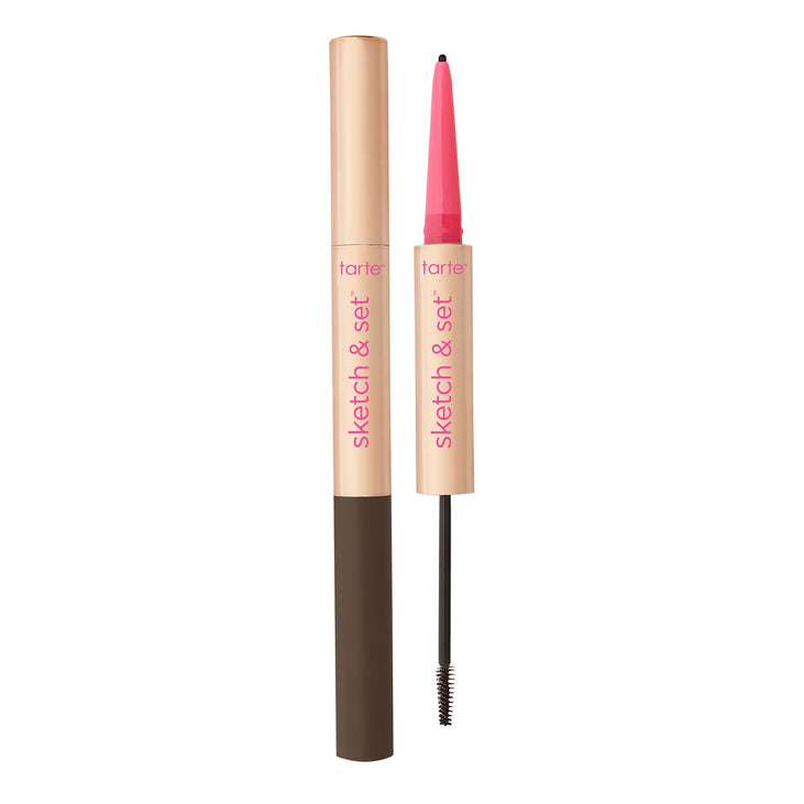 tarte big ego sketch and set brow pencil and tinted gel - black brown - full size