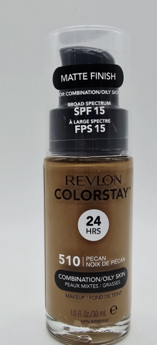 Revlon ColorStay Liquid Foundation Face Makeup for Combination & Oily Skin - 510 Pecan 1 Fl Oz