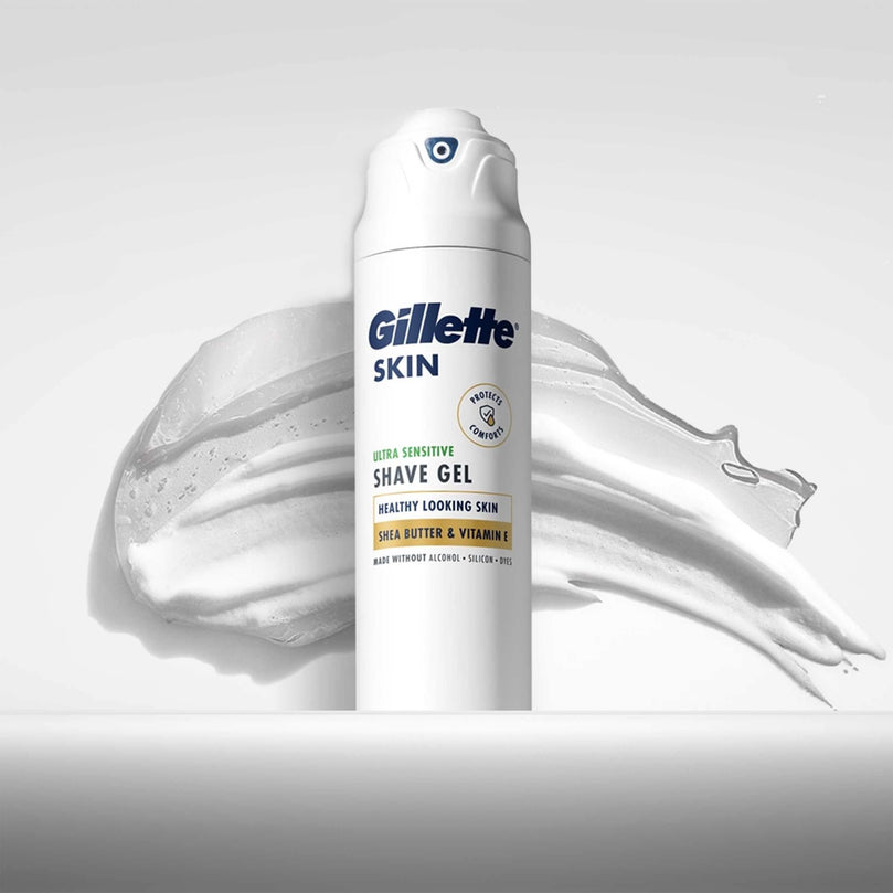 Gillette Skin Ultra Sensitive Shave Gel Aftershaves for Men, 7 oz