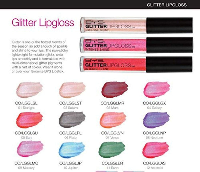 BYS Glitter Lipgloss Makeup - Mercury Pink