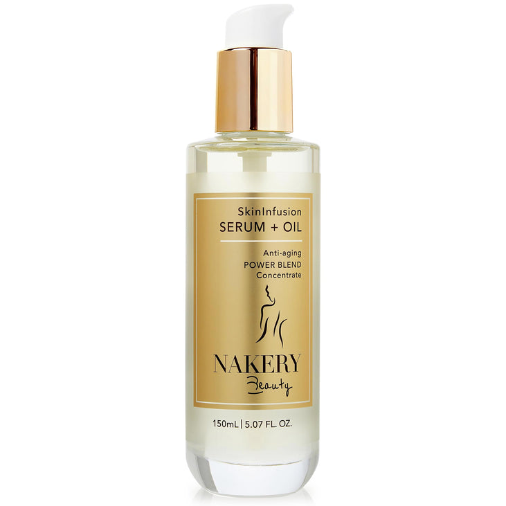 Nakery SkinInfusion Facial Oil - Anti-Aging Collagen Serum with Hyaluronic Acid - Moisturizing Matrixyl 3000 Serum with Vitamin C Oil - Hydrating Skin Oil & Serum for Dark Spots & Dull Dry Skin - 150ml