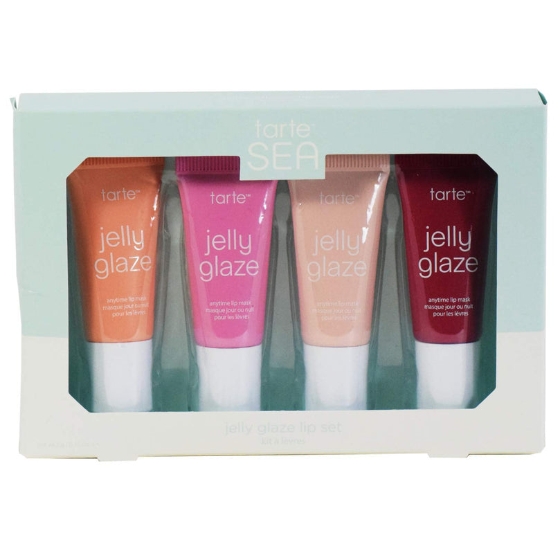 Tarte Jelly Glaze Vegan Tinted Lip Balm Organic Mask - 4 in 1 Set: Grapefruit, Frosting, Sugar Cookie, Winter Berry