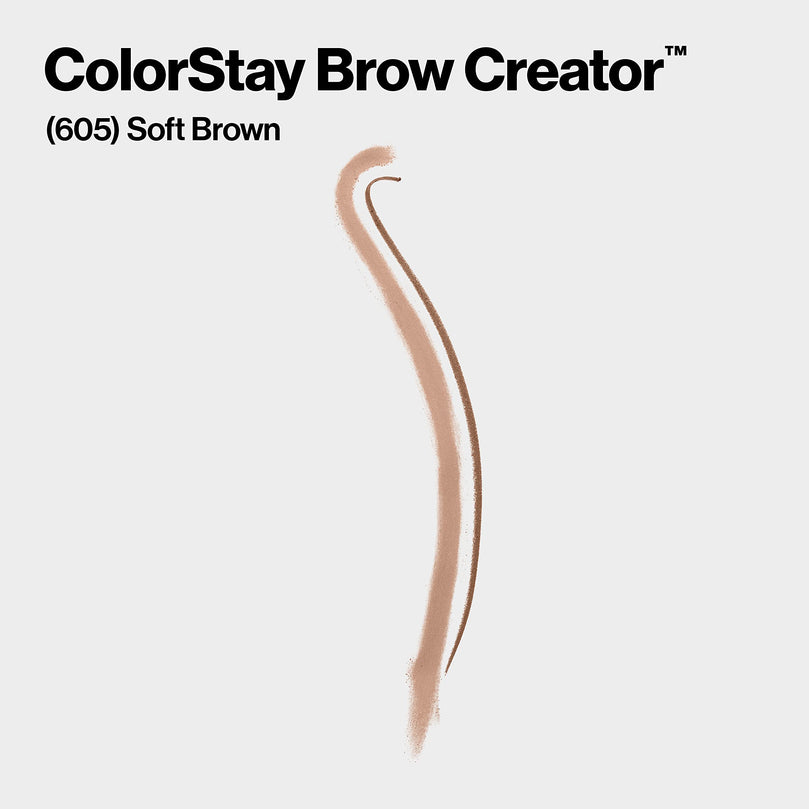 Revlon ColorStay Brow Creator Waterproof Natural Eyebrow Color Pencil, 605 Soft Brown