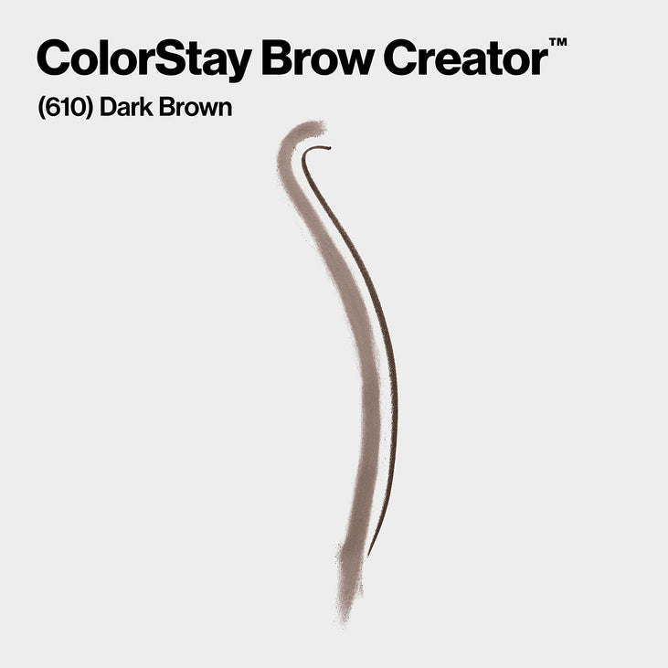 Revlon ColorStay Brow Creator Waterproof Natural Eyebrow Color Pencil, 610 Dark Brown