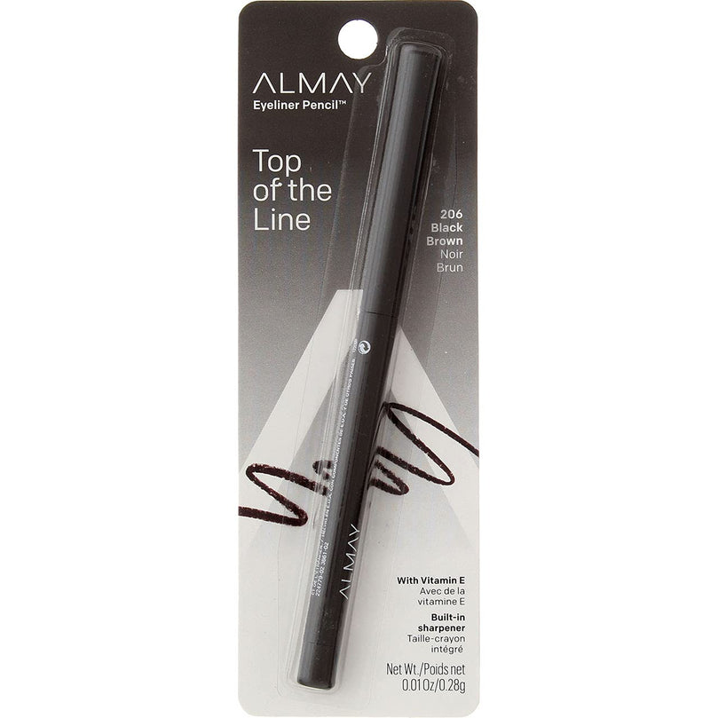 Almay Crayon Contour Water Resistant Eyeliner Pencil, 206 Black Brown