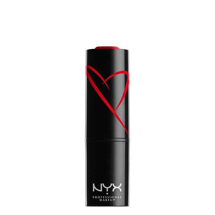 NYX Professional Makeup Shout Loud Hydrating Satin Lipstick with Mango & Shea Butter, Red Haute