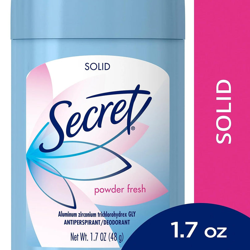 Secret Solid Antiperspirant and Deodorant Shower, Powder Fresh, 1.7 oz