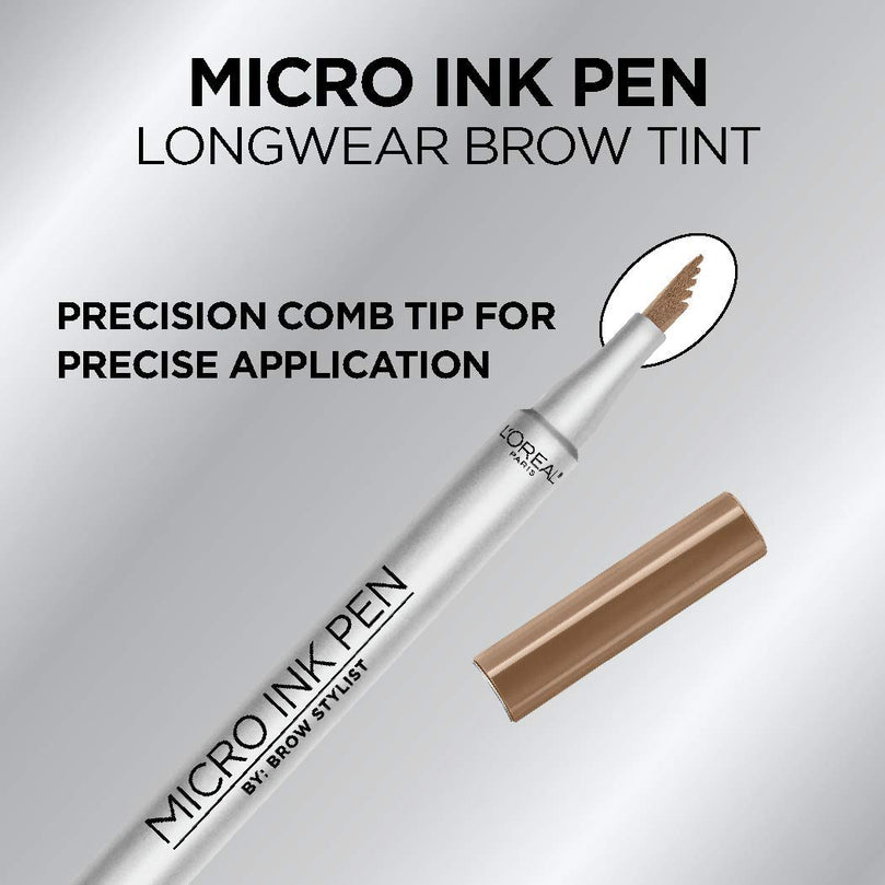 L'Oreal Paris Micro Ink Pen by Brow Stylist, Longwear Brow Tint - 633 Dark Blonde, 0.033 fl oz.