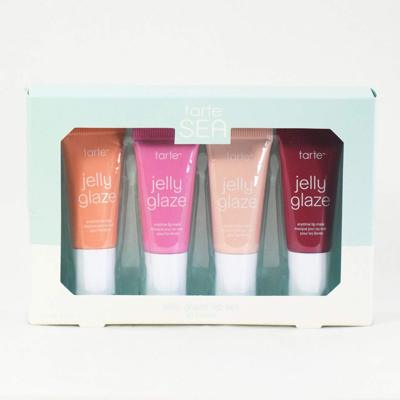 Tarte Jelly Glaze Vegan Tinted Lip Balm Organic Mask - 4 in 1 Set: Grapefruit, Frosting, Sugar Cookie, Winter Berry