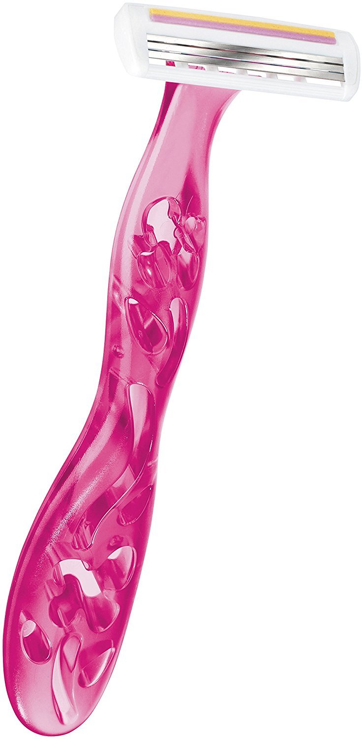 BIC Miss Soleil Colour Collection Lady Razors, Triple-Blade Razors, Vitamin E Enriched Lubricating Strip - Pack of 4