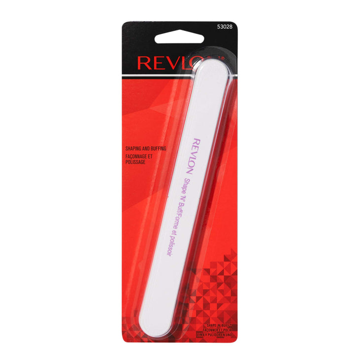 Revlon Shape 'N' Buff Nail Buffer Block, All-in-One Manicure Tool for Shaping & Shining Natural Fingernails, 1 Count