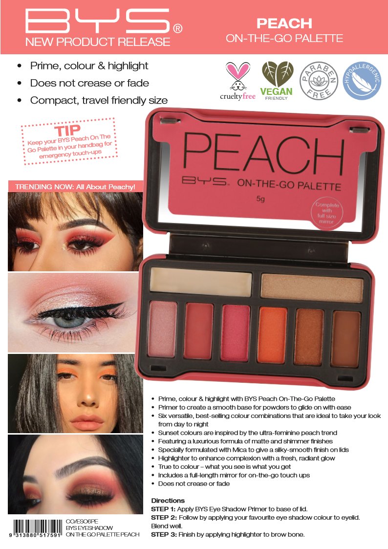 BYS On The Go Peach Eyeshadow Palette