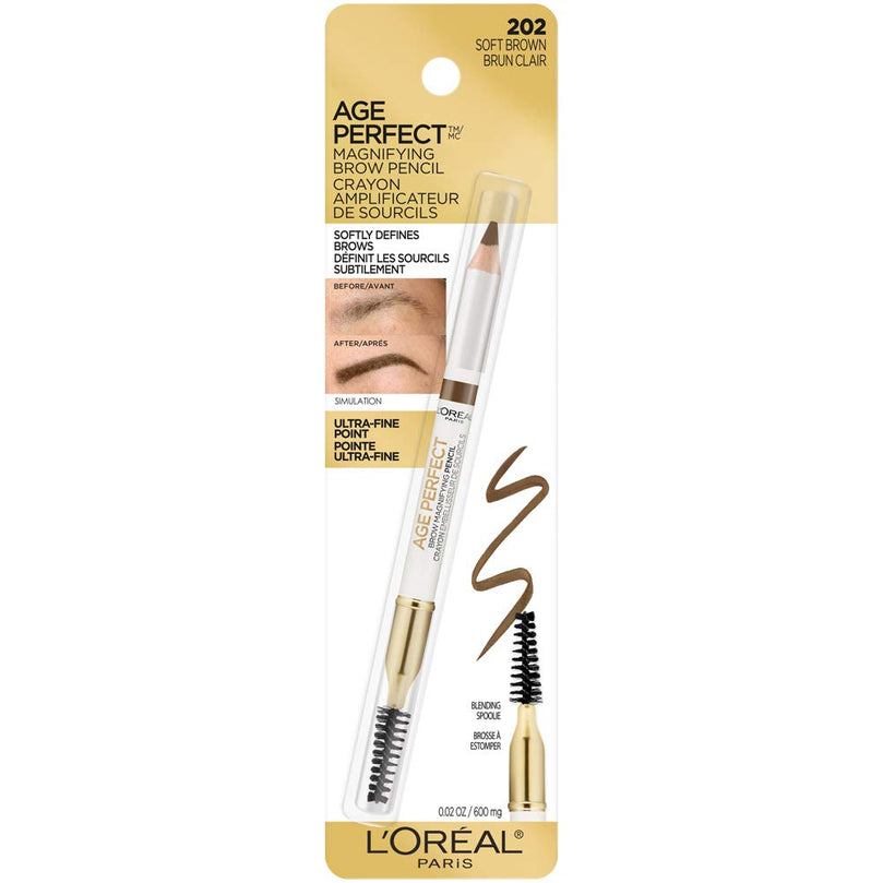 L’Oréal Paris Age Perfect Brow Magnifying Pencil with Vitamin E, Soft Brown