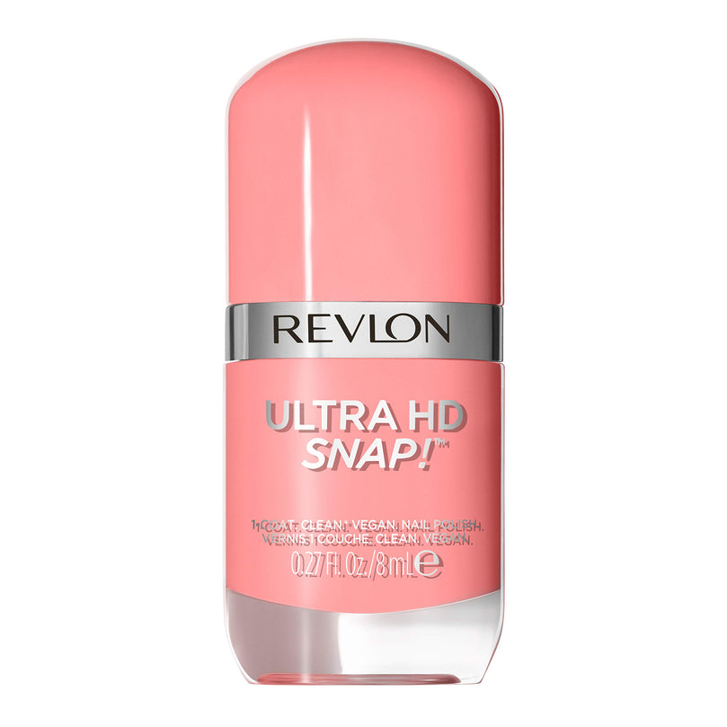 REVLON Ultra HD Snap Nail Color, Natural Rich Glossy Polish, 100% Vegan Formula, No Base or Top Coat Needed, 027 Think Pink, 0.27 fl oz