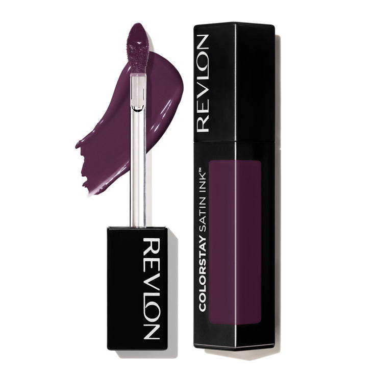 Revlon ColorStay Satin Ink Liquid Lipstick, Longwear Rich Lip Colors, Formulated with Black Currant Seed Oil, 023 Up All Night, 0.17 fl oz