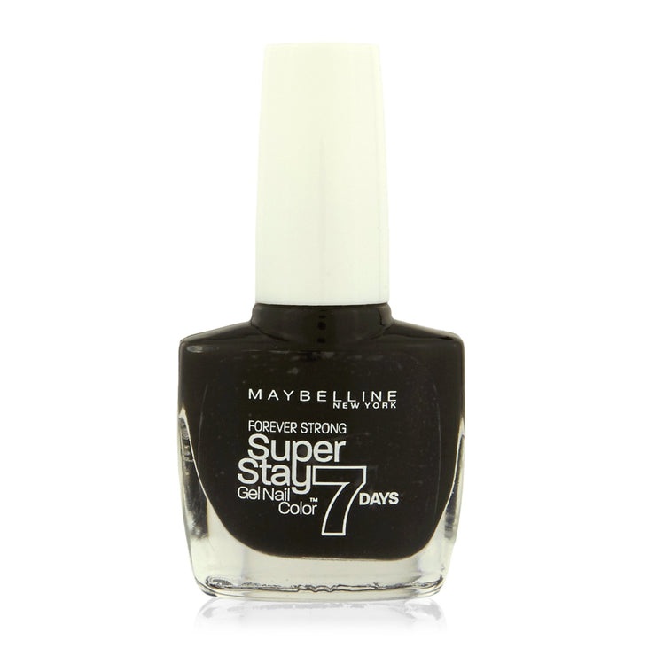 Maybelline Forever Strong Super Stay 7 Days Nail Polish Color 700 (Black Is Black) 0.33 oz