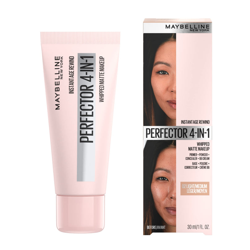 Maybelline Instant Age Rewind 4-In-1 Matte Foundation Makeup, Light/Medium, 1 fl oz