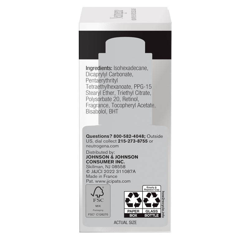 Neutrogena Retinol Face Oil .3% Concentrated, Rapid Wrinkle Repair, Daily Anti-Aging Face Serum to Fight Fine Lines, Deep Wrinkles, & Dark Spots, 1.0 fl. oz
