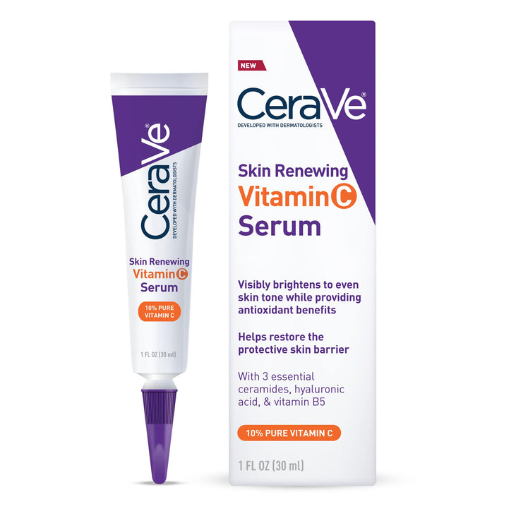 CeraVe Skin Renewing Vitamin C Face Serum with Hyaluronic Acid for All Skin Types, 1 fl oz