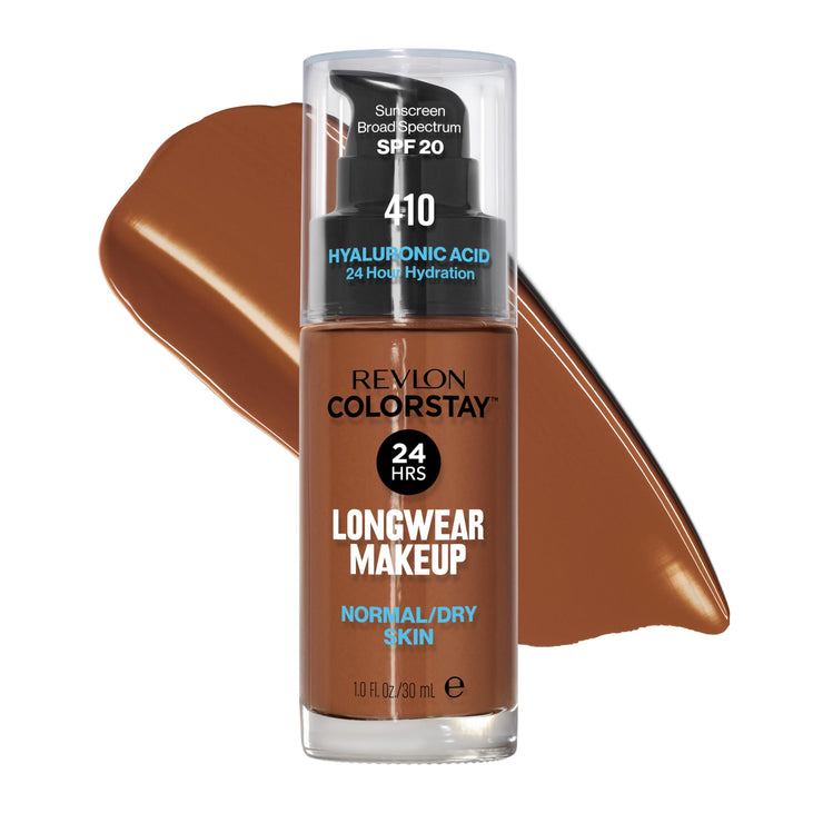 Revlon ColorStay Liquid Foundation, Face Makeup for Normal & Dry Skin - 410 Cappuccino 1 fl oz