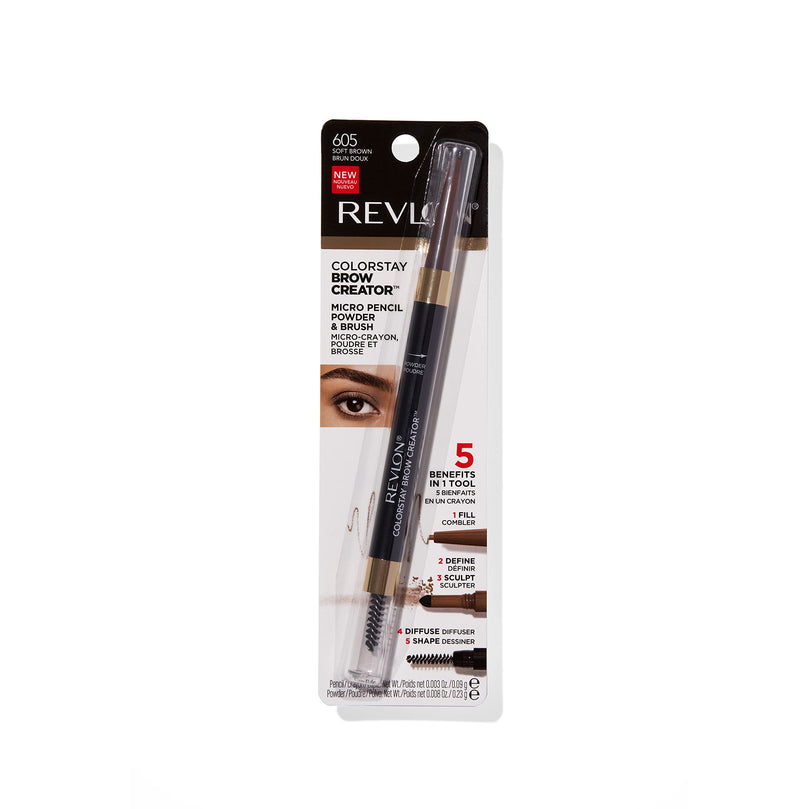 Revlon ColorStay Brow Creator Waterproof Natural Eyebrow Color Pencil, 605 Soft Brown