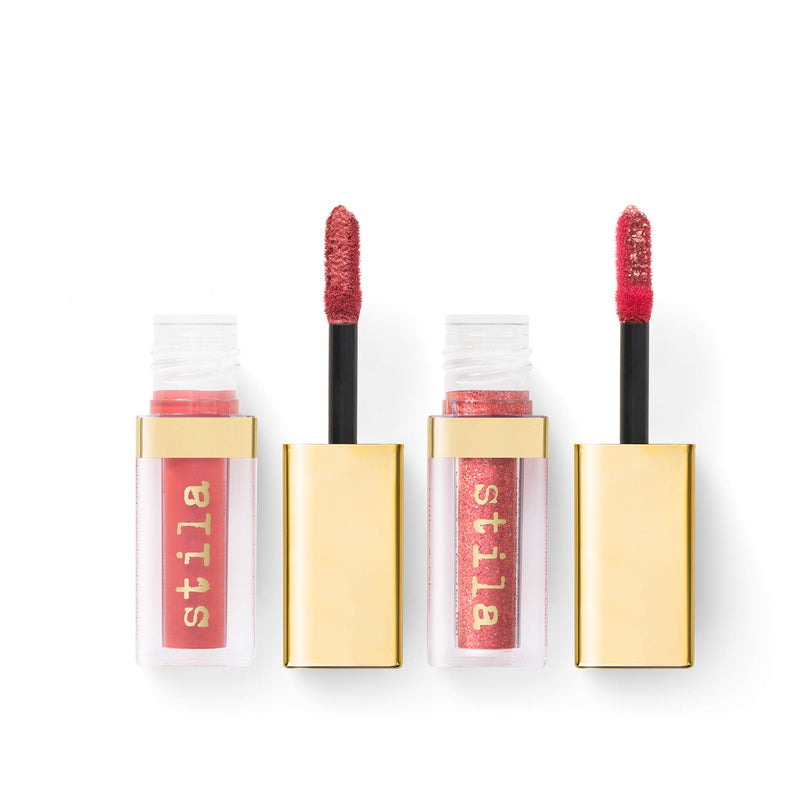 Stila Double Dip Suede Shade & Glitter & Glow Liquid Eye Shadows - Coral Reef