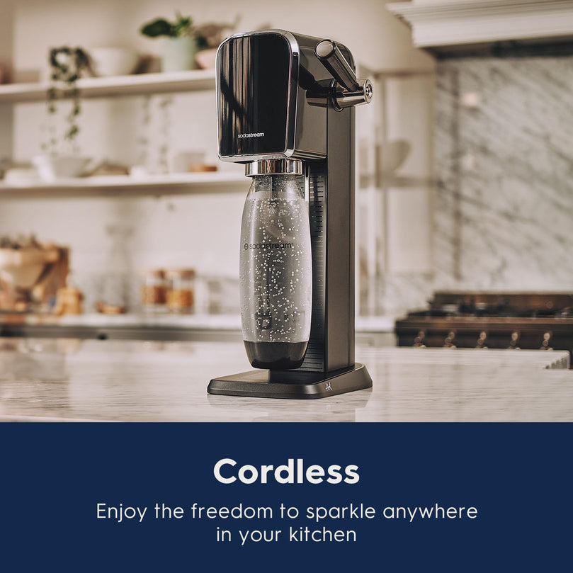 SodaStream Art Sparkling Water Maker (Misty Blue) with CO2 and Dishwasher Safe Bottle