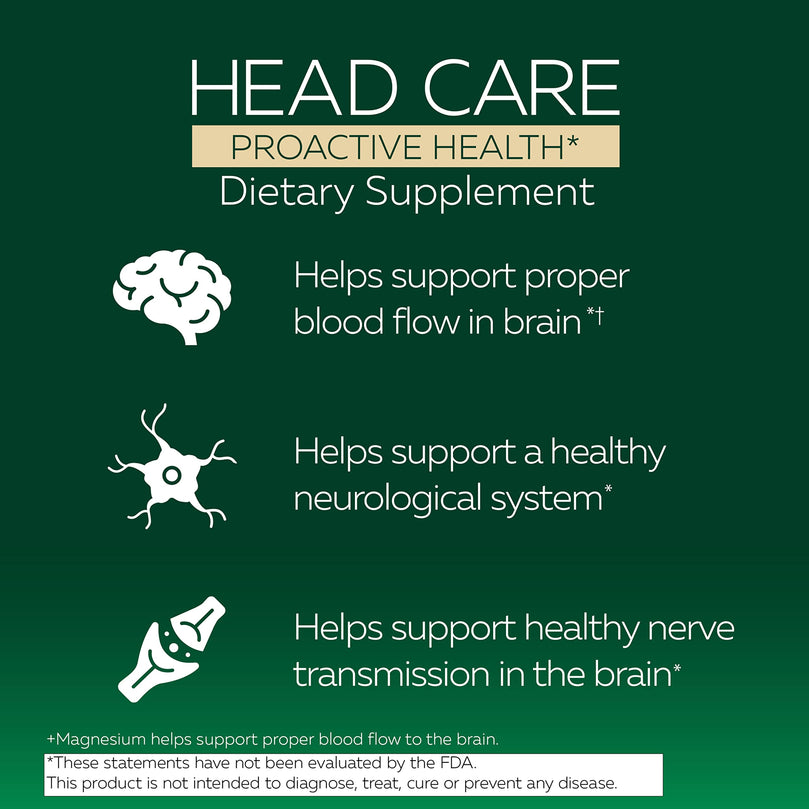 Head Care Proactive Health Dietary Supplement to Support Head Health and Comfort Daily - 60 Count