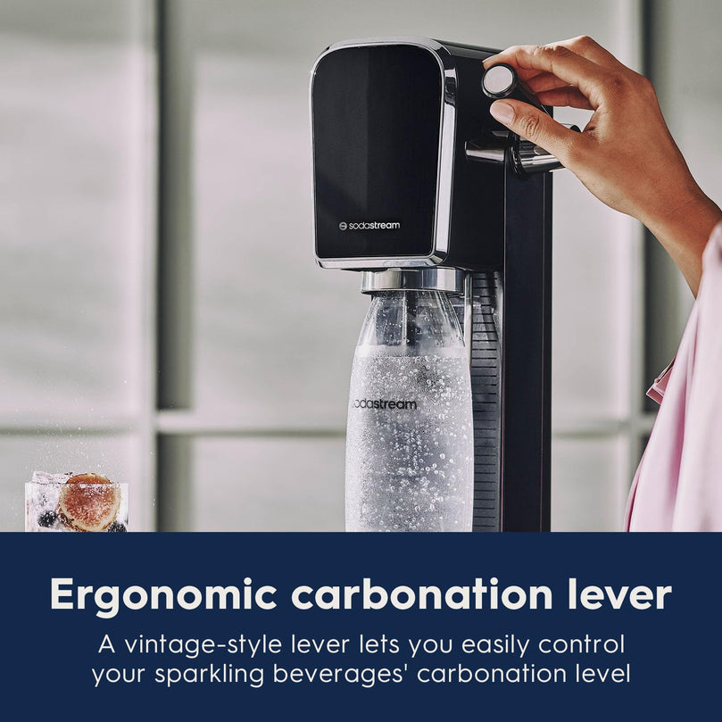 SodaStream Art Sparkling Water Maker (Misty Blue) with CO2 and Dishwasher Safe Bottle