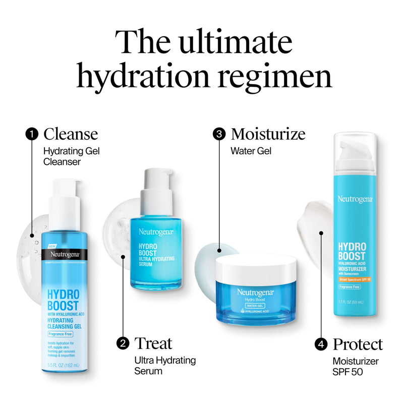 Neutrogena Hydro Boost Water Gel with Signature Fragrance, Hyaluronic Acid Face Moisturizer for Normal to Oily Skin, Delivers Hydration for Refreshed, Dewy Skin, 1.7 fl. oz
