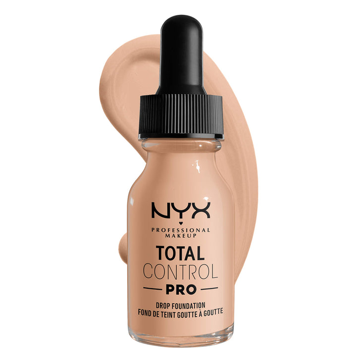 NYX Professional Makeup Total Control Pro Drop Foundation, Skin-true buildable coverage, clean vegan formula, Light