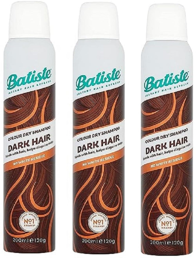 Batiste Dry Shampoo Instant Hair Refresh Dark Hair 200ml 3 Pack Color Formula