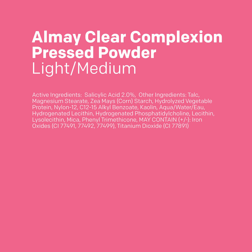 Almay Clear Complexion Pressed Powder, Light/Medium