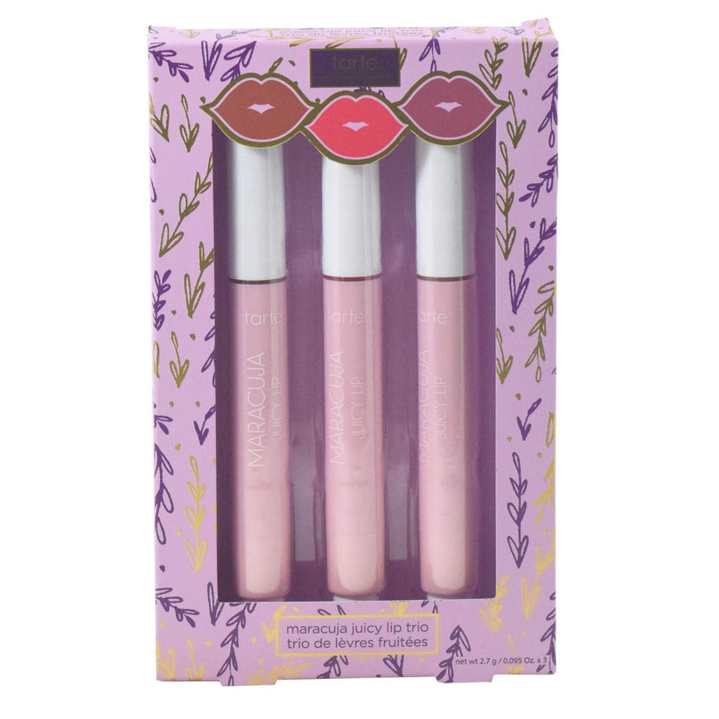 Tarte Maracuja Juicy Lip Balm Trio Holiday Makeup Pack - Buttered Rum, Merry Martini, Holiday Spritz