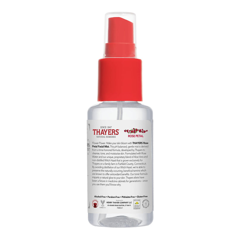 Thayers Rose Petal Witch Hazel Travel Size Face Mist, 3 oz