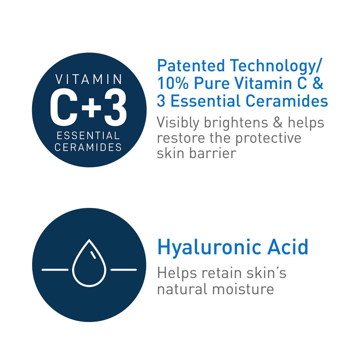 CeraVe Skin Renewing Vitamin C Face Serum with Hyaluronic Acid for All Skin Types, 1 fl oz