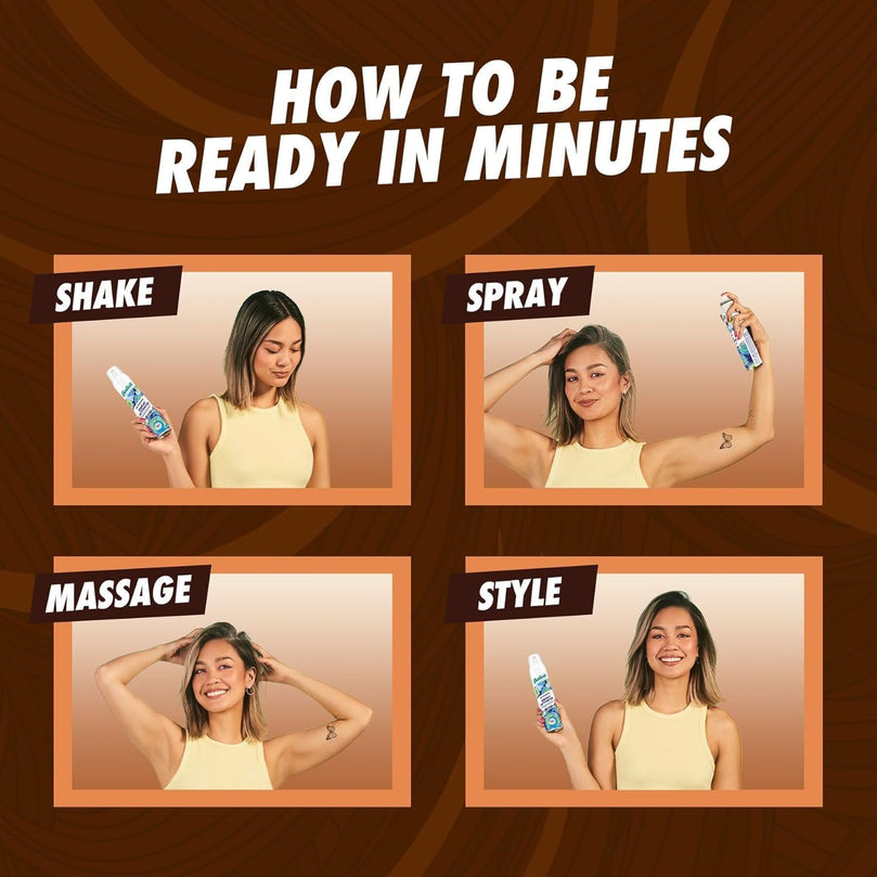 Batiste Dry Shampoo, Dark Hair, Refresh Hair and Absorb Oil Between Washes, Waterless Shampoo for Added Hair Texture and Body, 6.73 OZ Dry Shampoo Bottle, Pack of 2