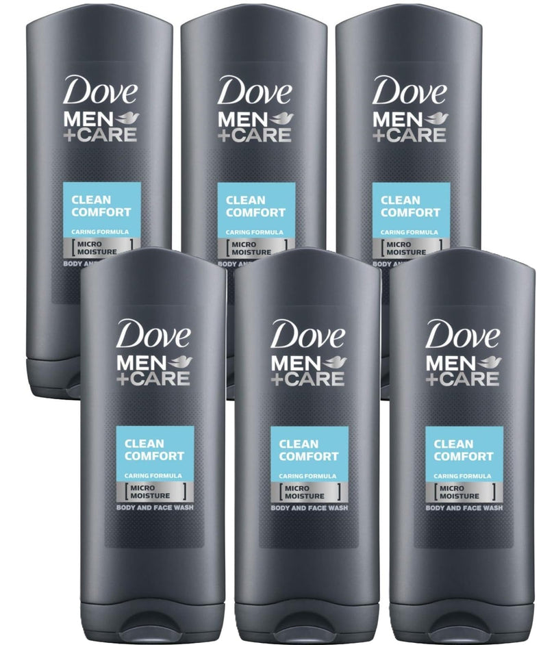 Dove Men Care Body & Face Wash Hydrating Clean Comfort Shower Gel 250 ml (Pack of 6)