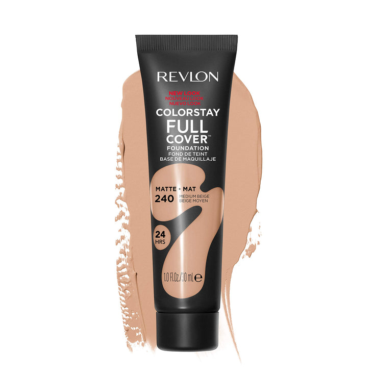 Revlon ColorStay Full Coverage Cream Foundation Makeup, Matte Finish, 240 Medium Beige, 1.0 fl oz