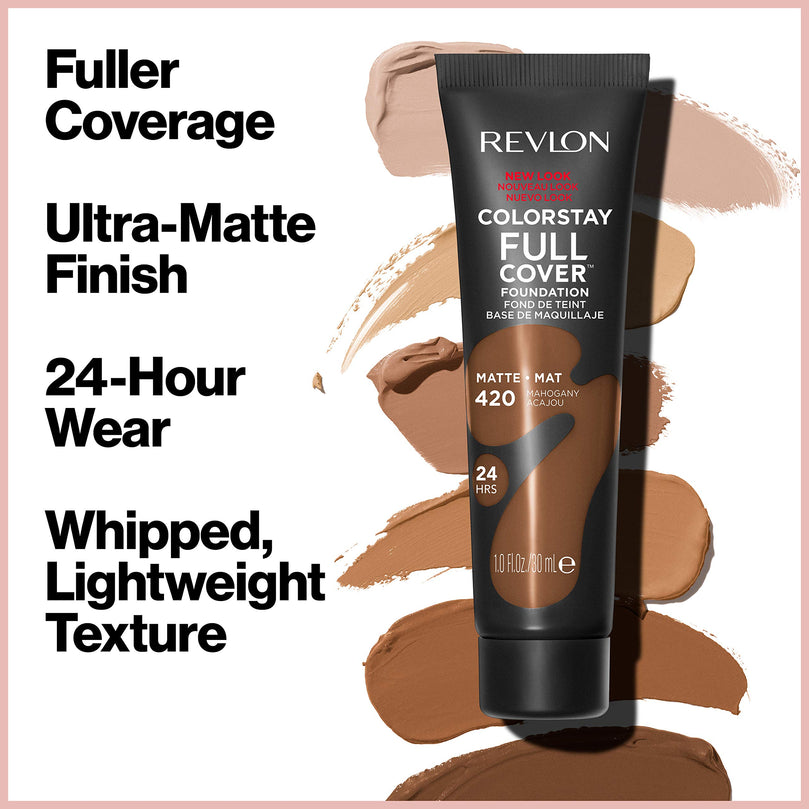 Revlon ColorStay Full Coverage Cream Foundation Makeup, Matte Finish, 240 Medium Beige, 1.0 fl oz