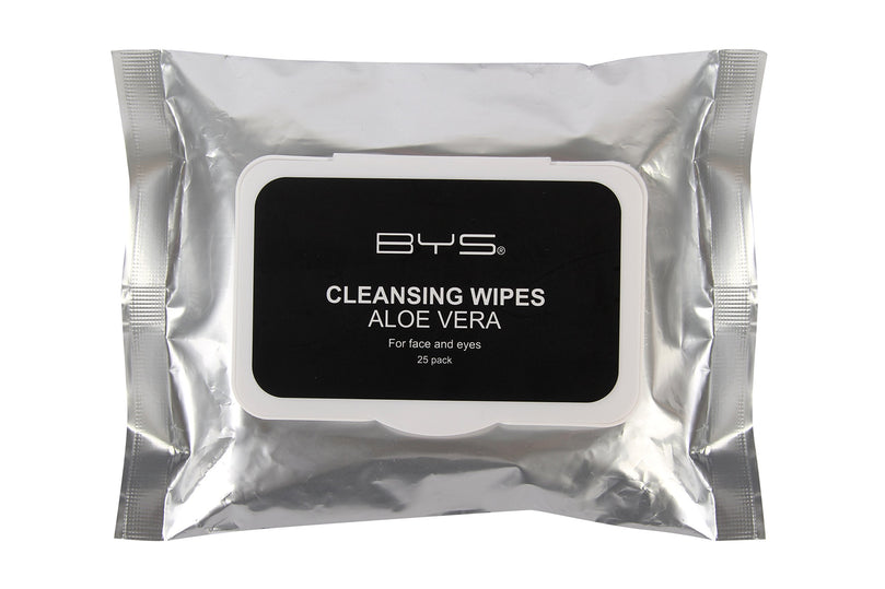 BYS Makeup Remover Cleansing Wipes with Aloe Vera and Vitamin E for Face and Eyes - 25 Pack