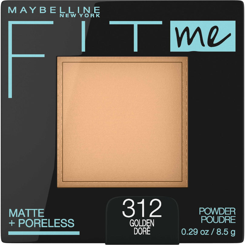 Maybelline Fit Me Matte + Poreless Powder Foundation Makeup, 312 Golden, 0.29 oz