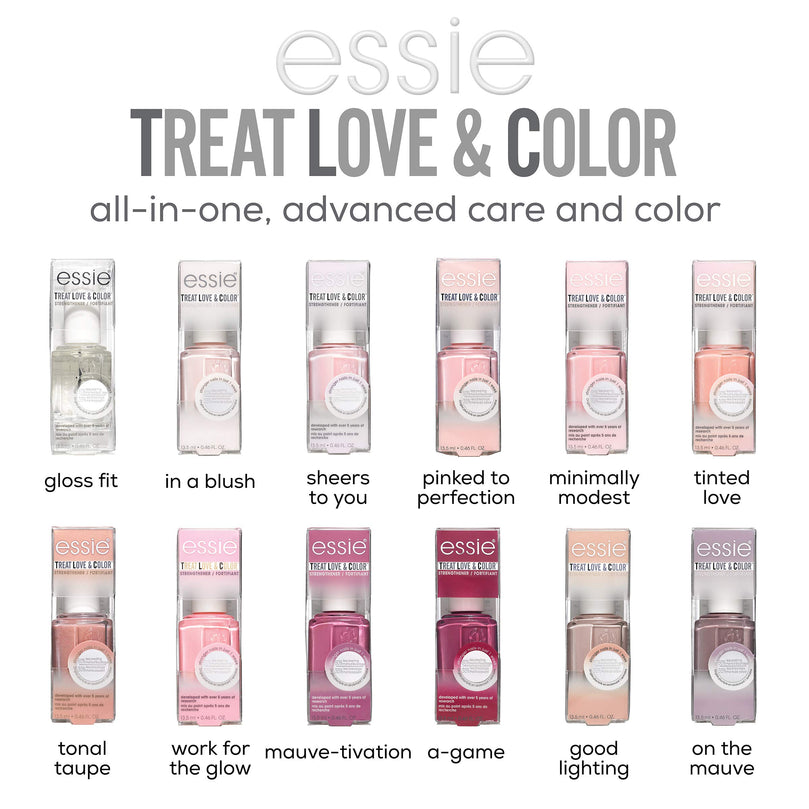 essie Treat Love Color Strengthener Nail Polish, Keen On Sheen, 0.46 fl oz Bottle