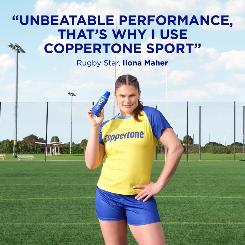Coppertone Sport Sunscreen Spray SPF 50, Water Resistant Spray Sunscreen Bulk Pack, 5.5 Oz, Pack of 3 (Packaging May Vary)