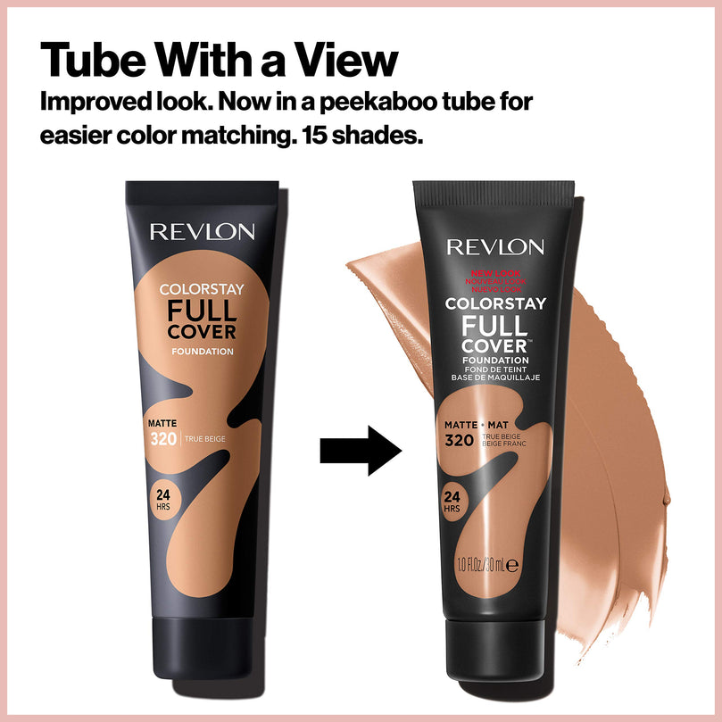 Revlon ColorStay Full Coverage Cream Foundation Makeup, Matte Finish, 110 Ivory, 1.0 fl oz