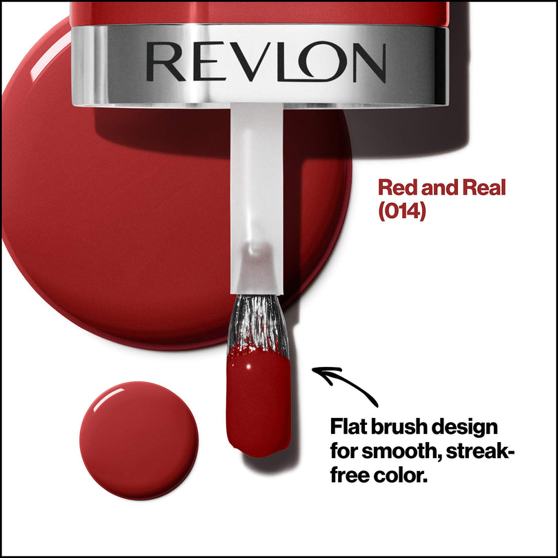 REVLON Ultra HD Snap Nail Color, Natural Rich Glossy Polish, 100% Vegan Formula, No Base or Top Coat Needed, 014 Red and Real, 0.27 fl oz
