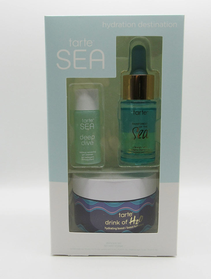 Tarte Hydration Destination Skincare Set Drink of H2O Deep Dive Cleanser Deep Sea Collagen