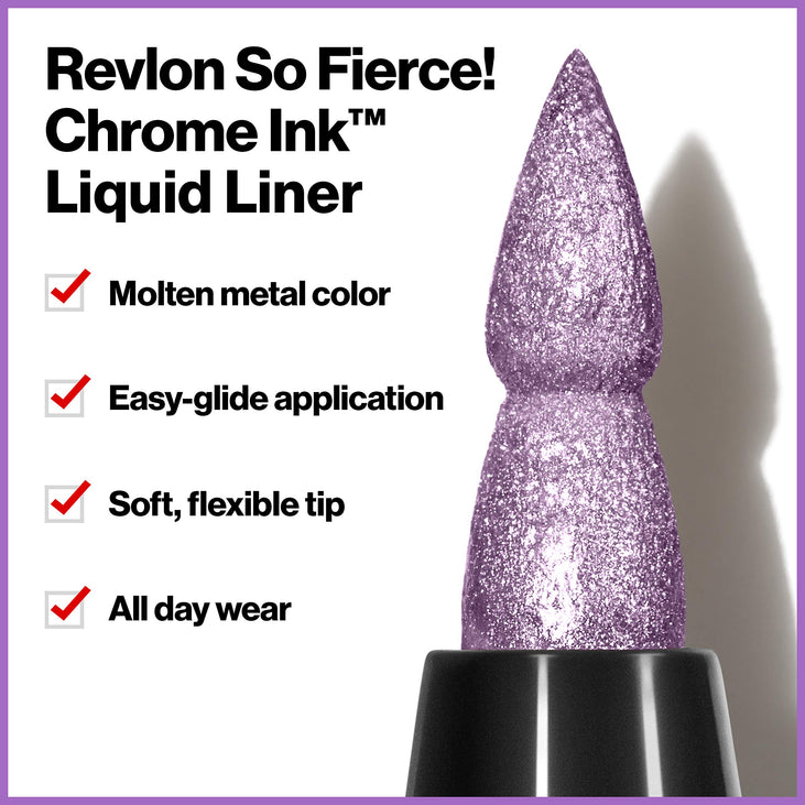 Revlon So Fierce! Chrome Ink Liquid Eyeliner Pen, 904 Ultraviolet Foil