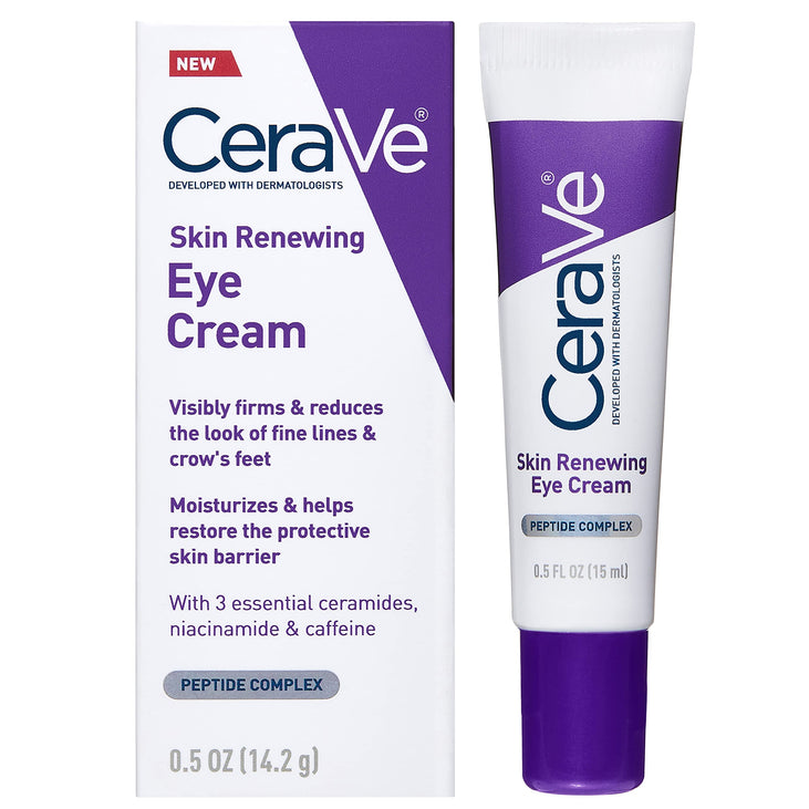 Cerave Anti-Aging Eye Cream for Wrinkles with Caffeine and Hyaluronic Acid, Fragrance Free, 0.5 oz